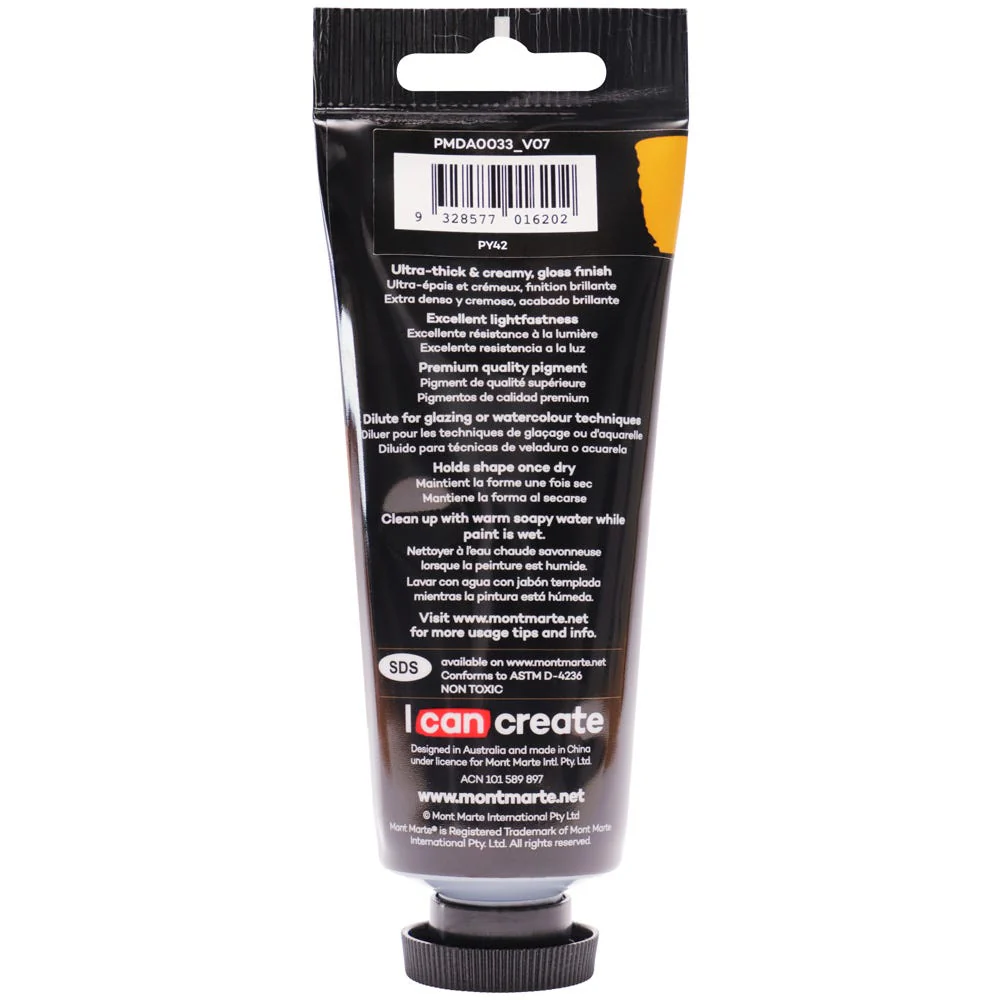 MONT MARTE DIMENSIONS ACRYLICS 75ML - Yellow Ochre