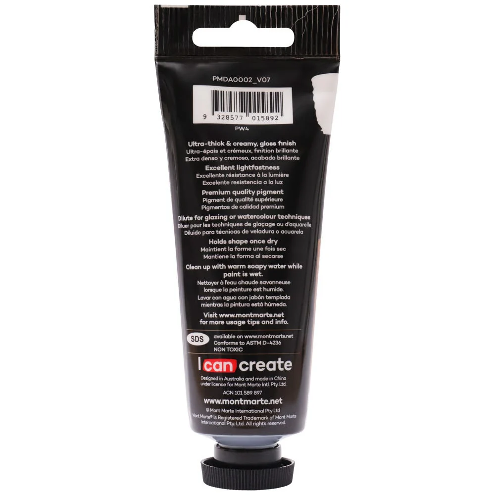 MONT MARTE DIMENSIONS ACRYLICS 75ML - Zinc White