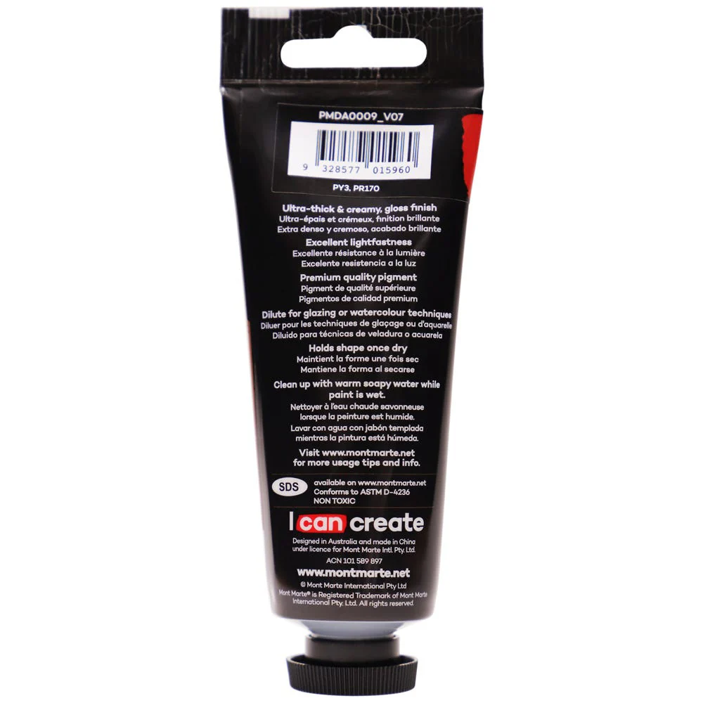 MONT MARTE DIMENSIONS ACRYLICS 75ML - Azo Vermillion