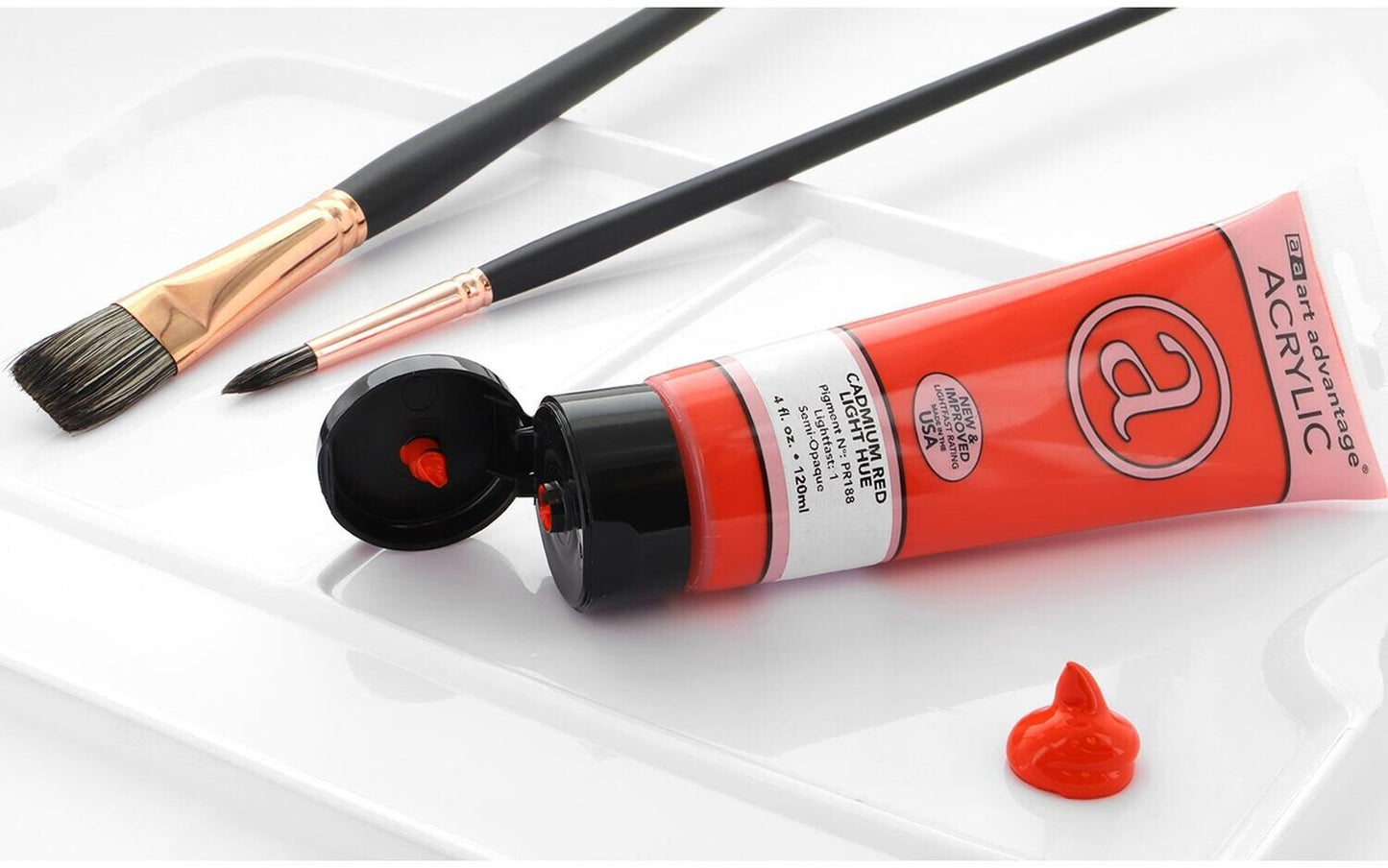 ART ADVANTAGE ACRYLIC PAINT 4oz Cadmium Red Light hue