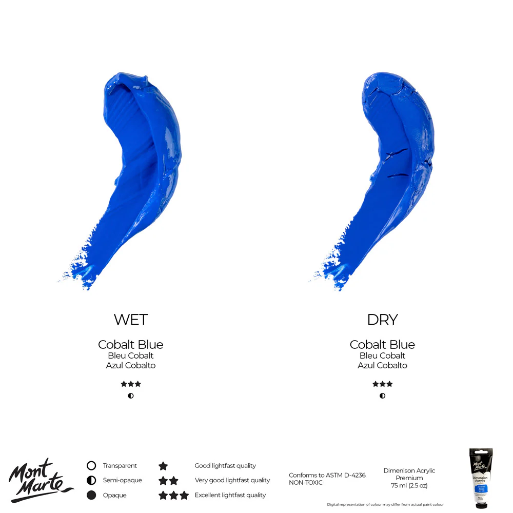MONT MARTE DIMENSIONS ACRYLICS 75ML - Cobalt Blue