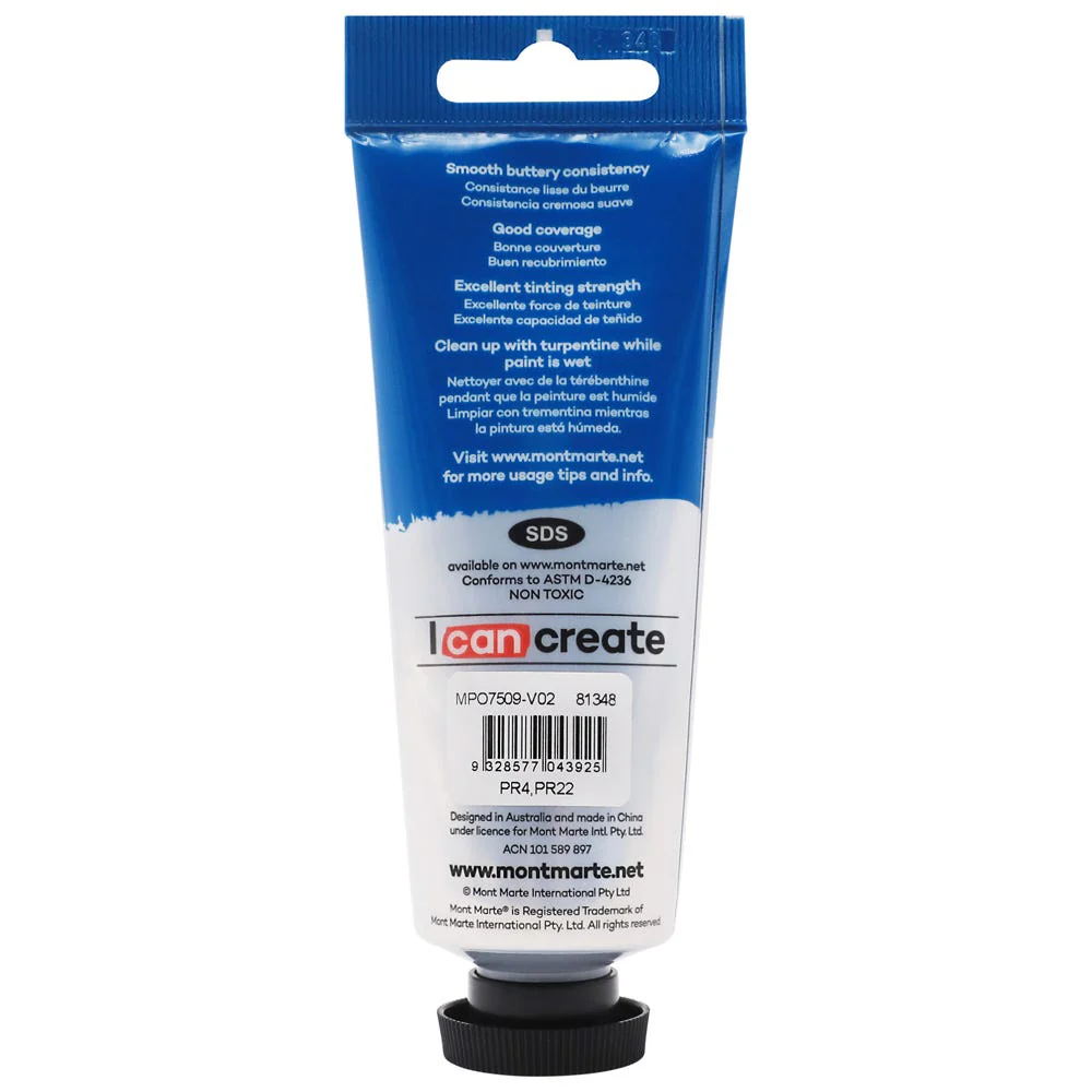 MONT MARTE Oil Paint 75ml - Brilliant Red