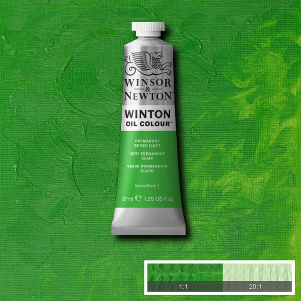 WINSOR & NEWTON WINTON OIL COLOUR 37ML PERMANENT GREEN LIGHT