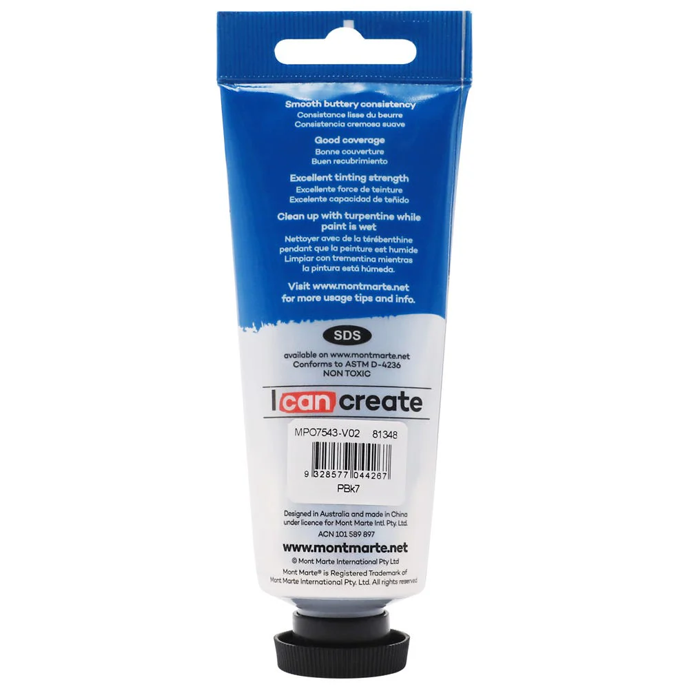 MONT MARTE Oil Paint 75ml - Lamp Black