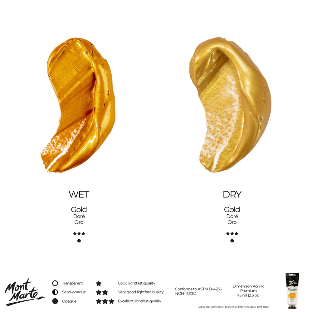 MONT MARTE DIMENSIONS ACRYLICS 75ML - Gold
