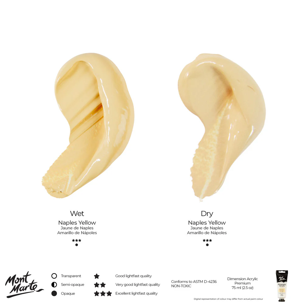 MONT MARTE DIMENSIONS ACRYLICS 75ML - Naples Yellow