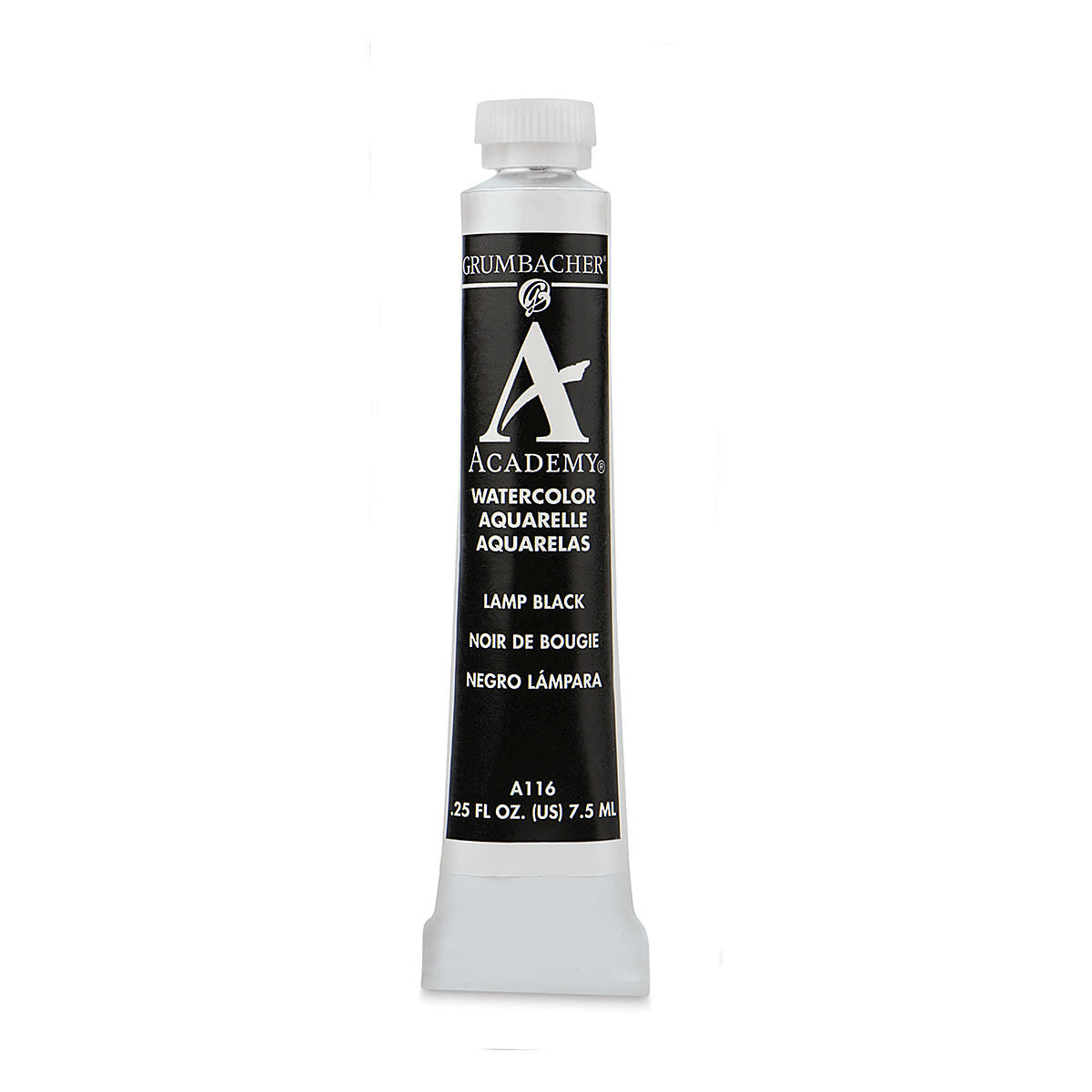 GRUMBACHER ACADEMY WATERCOLOR LAMP BLACK 7.5ML