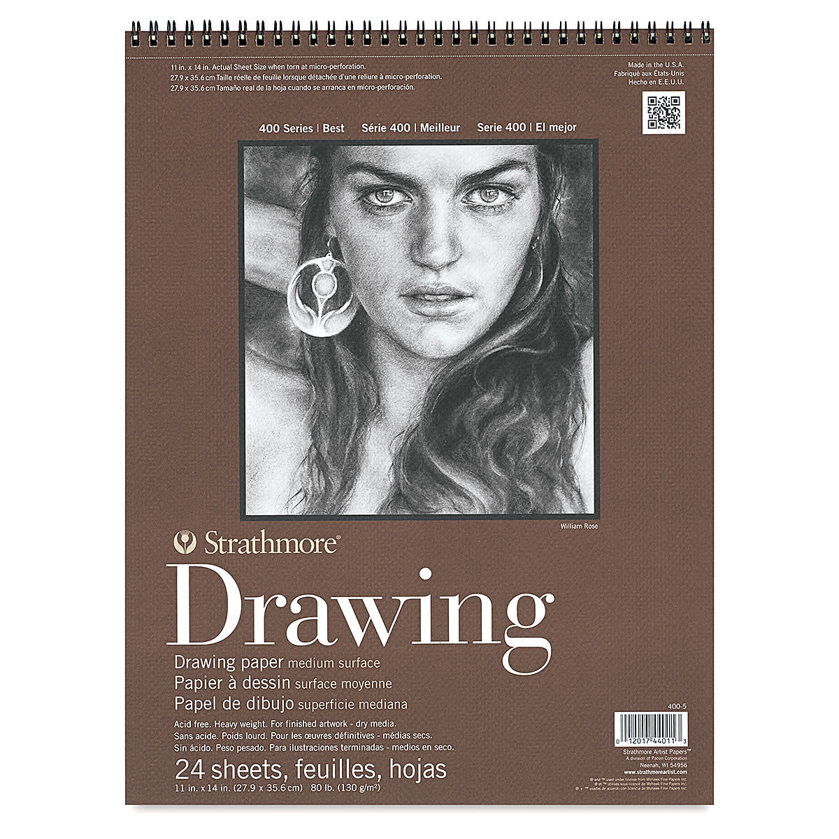 STRATHMORE 400 Series Drawing Paper Pad - 11" x 14", 24 Sheets