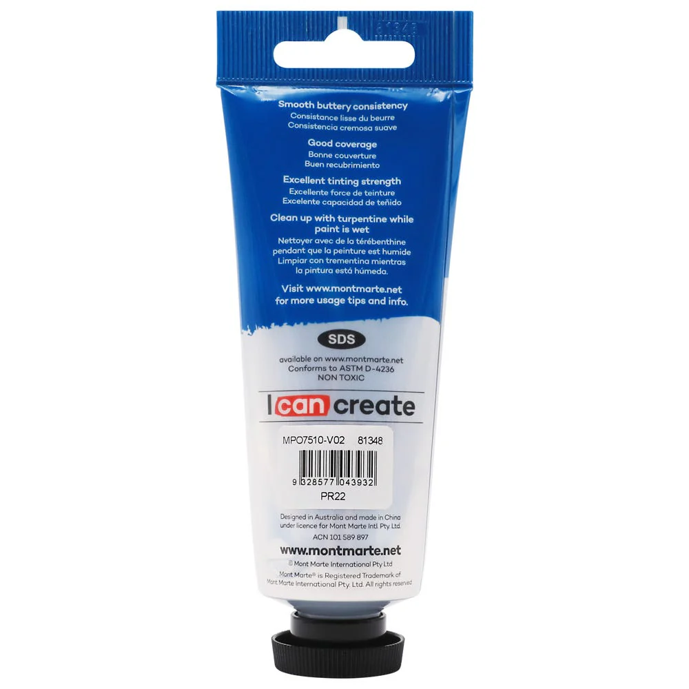 MONT MARTE Oil Paint 75ml - Cadmium Red