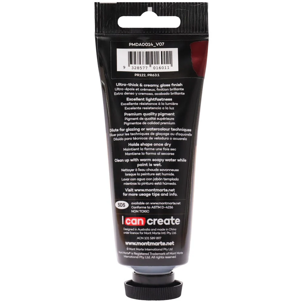 MONT MARTE DIMENSIONS ACRYLICS 75ML - Rose Madder