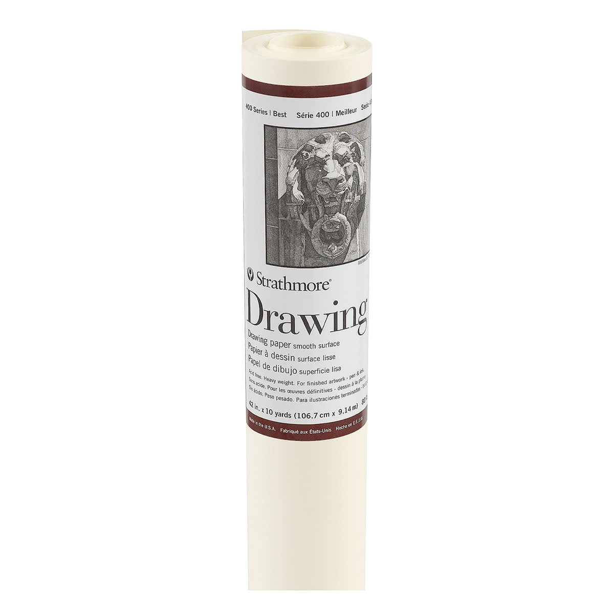 STRATHMORE 400 Series Smooth Surface Drawing Roll - 42"x 10yds, 80lbs