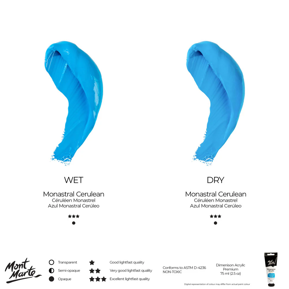 MONT MARTE DIMENSIONS ACRYLICS 75ML - Monastral Cerulean