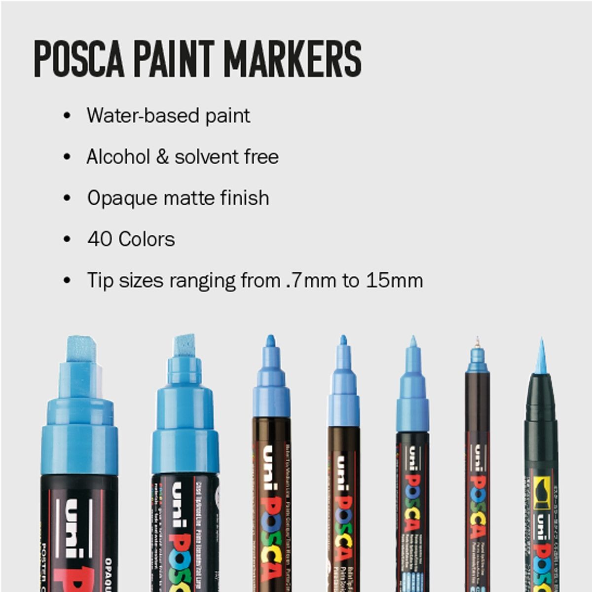 POSCA Paint Marker Sets - PC ALL SIZES SET/8 BLACK