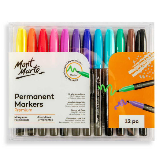 MONT MARTE Permanent Markers Premium 12pc
