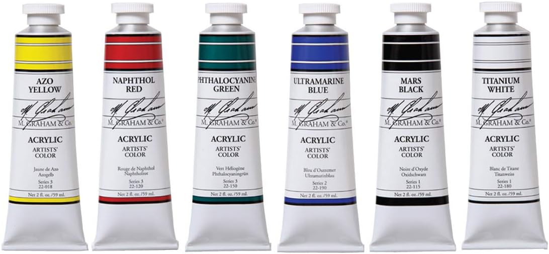 M. Graham & Co. 5 Color Acrylic Set Art - Paints, Plus 6th Color
