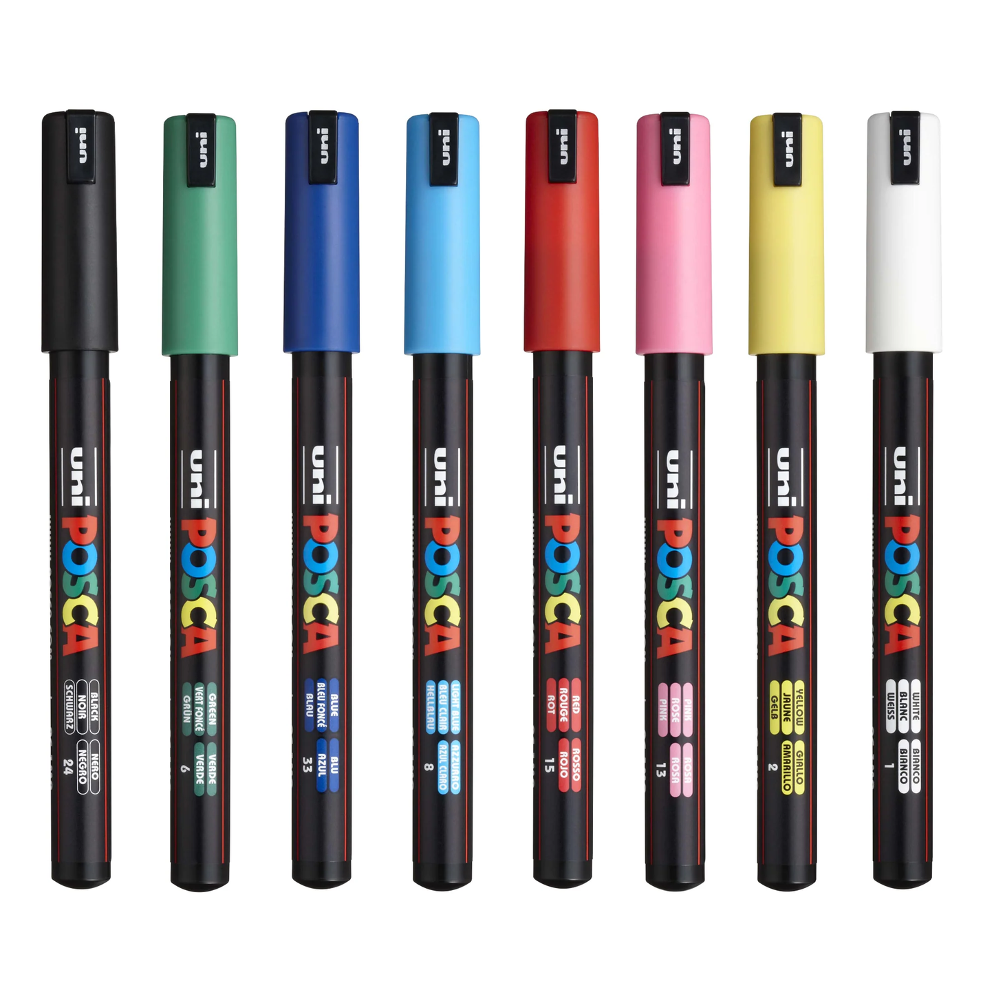 POSCA Paint Marker Sets, 8-Color PC-1MR Extra-Fine Basic Set