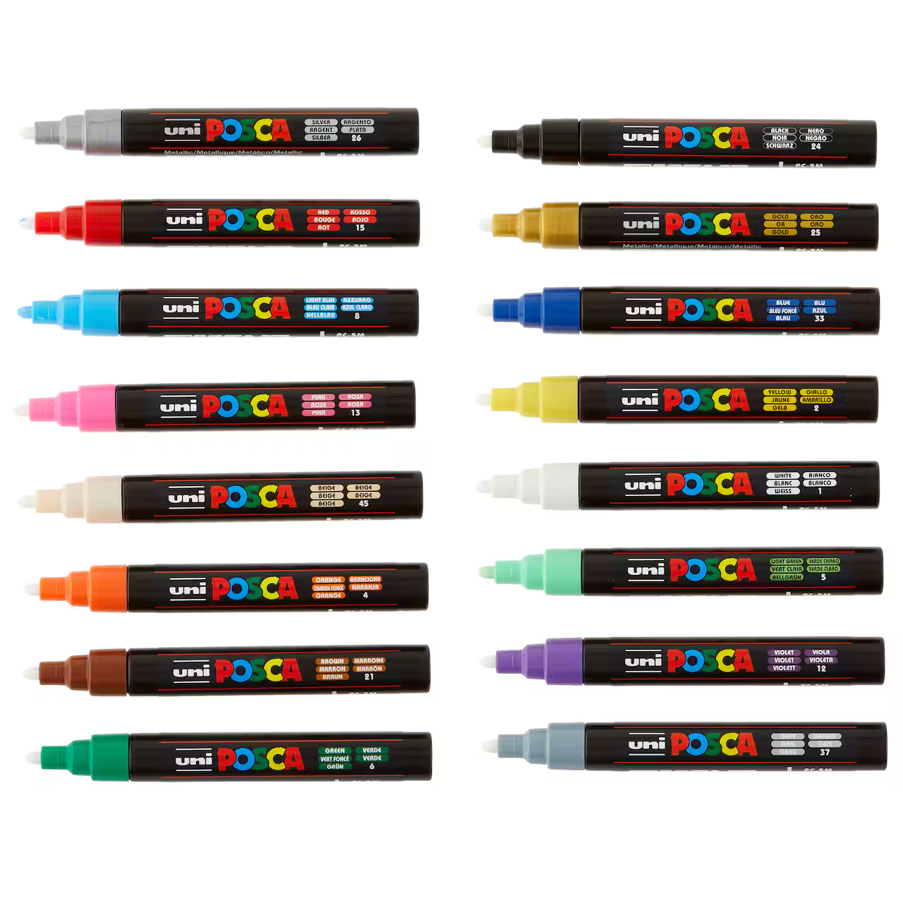 POSCA Paint Marker Sets, 16-Color PC-5M Medium Set