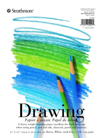 STRATHMORE 200 Series Drawing Paper Pad - 5-1/2" x 8-1/2", 40 Sheets