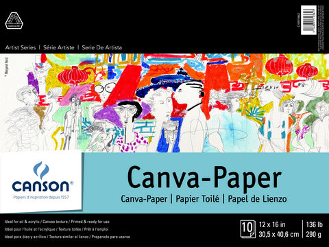 CANSON ARTIST SERIES CANVA PAPER PAD 10 SHEETS 12X16