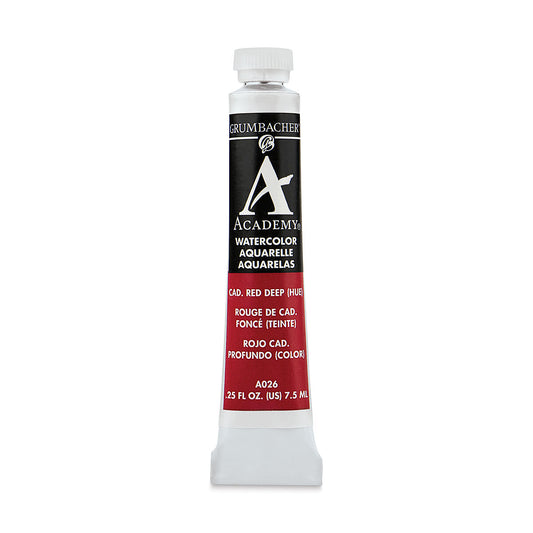 GRUMBACHER ACADEMY WATERCOLOR CADMIUM RED DEEP 7.5ML