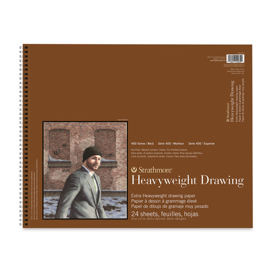 STRATHMORE 400 Series Heavyweight Drawing Pad - 14" x 17", 24 Sheets, 100 lb