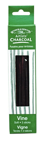 WINSOR & NEWTON ARTISTS VINE CHARCOAL SOFT 3 STICKS (#5161)