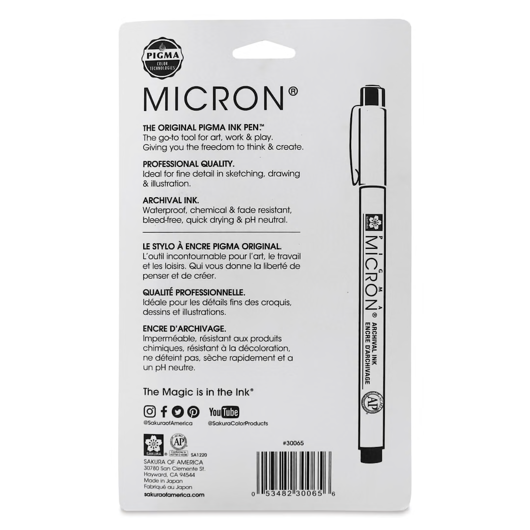 Sakura 30065 Pigma Micron Pens - Set of 6, Assorted Colors, 05
