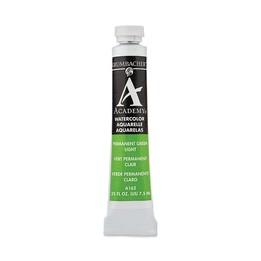 GRUMBACHER ACADEMY WATERCOLOR PERMANENT GREEN LIGHT 7.5ML