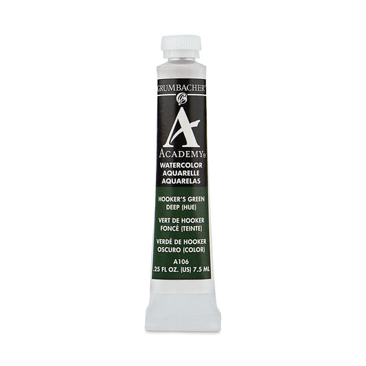 GRUMBACHER ACADEMY WATERCOLOR HOOKERS GREEN DEEP 7.5ML