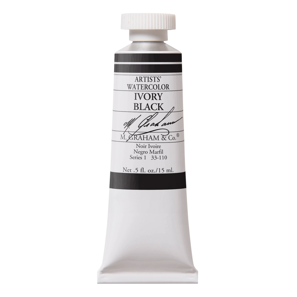 M GRAHAM Ivory Black .5oz Watercolor