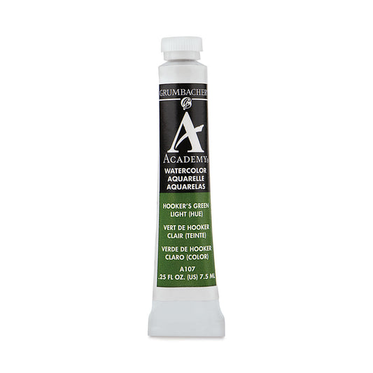 GRUMBACHER ACADEMY WATERCOLOR HOOKERS GREEN LIGHT 7.5ML