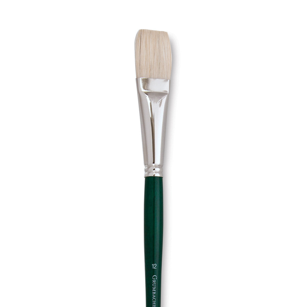 GAINSBOROUGH OIL/ACRY WHITE BRISTLE LONG HANDLE FLAT 12