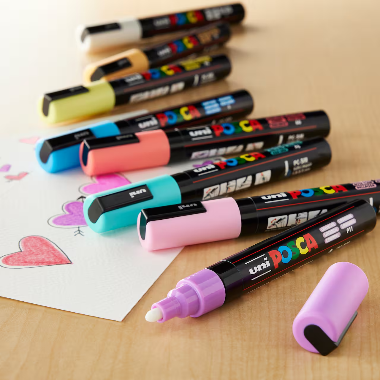 POSCA Paint Marker Sets, 8-Color PC-5M Medium Soft Colours Set