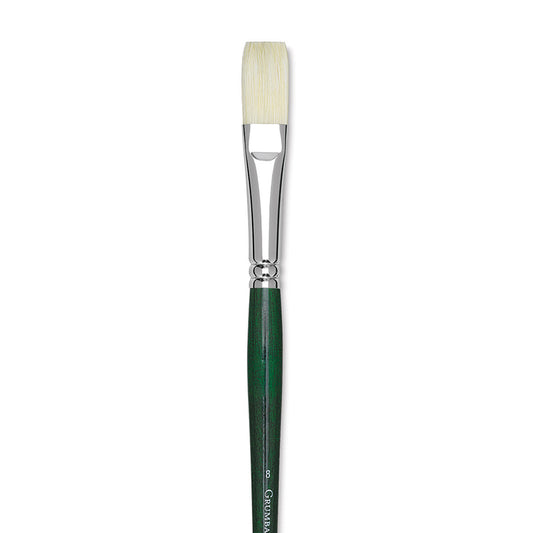 GAINSBOROUGH OIL/ACRY WHITE BRISTLE LONG HANDLE FLAT 8