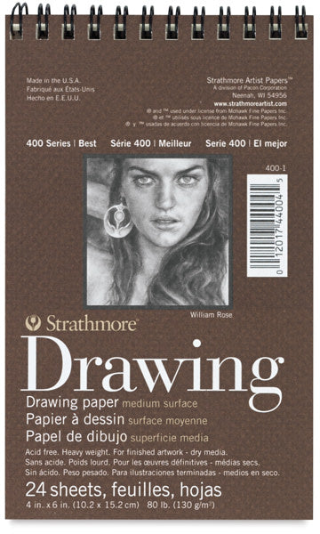 STRATHMORE 400 Series Drawing Paper Pad - 4" x 6", 24 Sheets