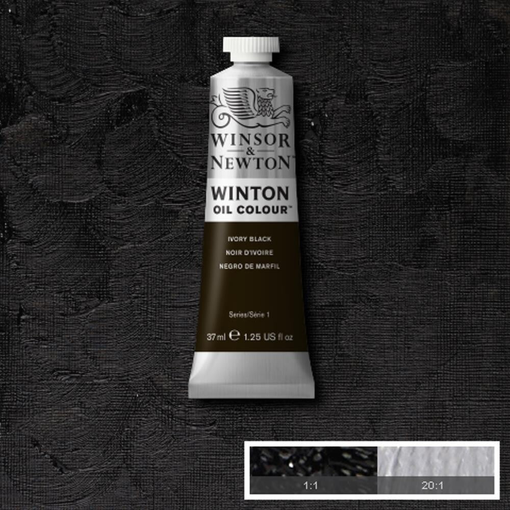 WINSOR & NEWTON WINTON OIL COLOUR 37ML IVORY BLACK