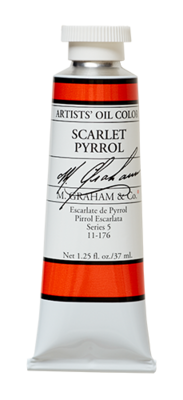 M GRAHAM SCARLET PYRROLT 37ML OIL COLOR