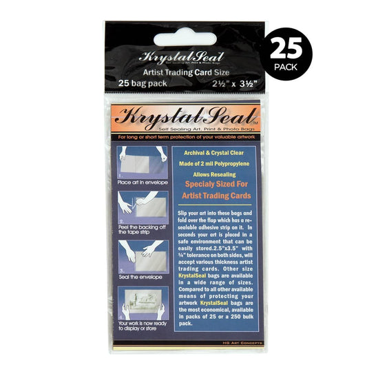 Krystal Seal Self-Sealing Art, Print, and Photo Bag Pack - 2.5" X 3.5 25", Pkg of 25
