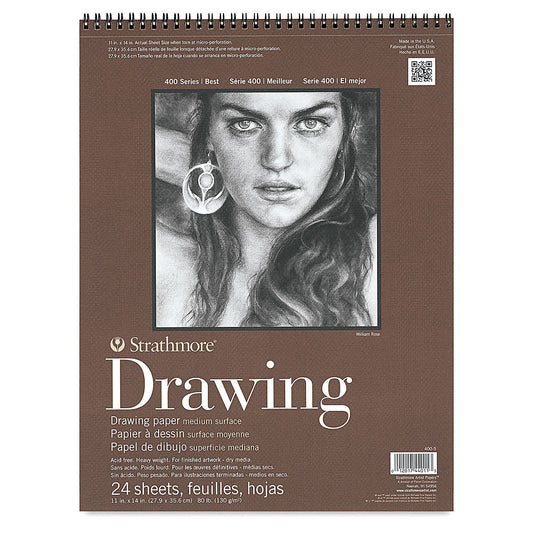 STRATHMORE 400 Series Drawing Paper Pad - 11" x 14", 24 Sheets
