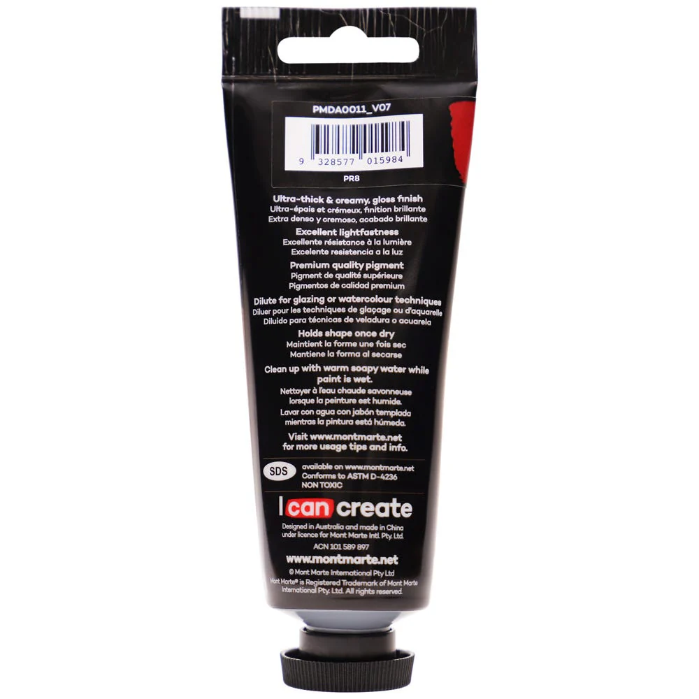 MONT MARTE DIMENSIONS ACRYLICS 75ML  - Permanent Red