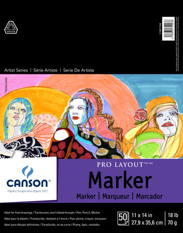 CANSON MARKER PRO LAYOUT TAPE BOUND PAD 50 SHEETS 11X14