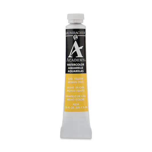 GRUMBACHER ACADEMY WATERCOLOR CADMIUM YELLOW MEDIUM 7.5ML
