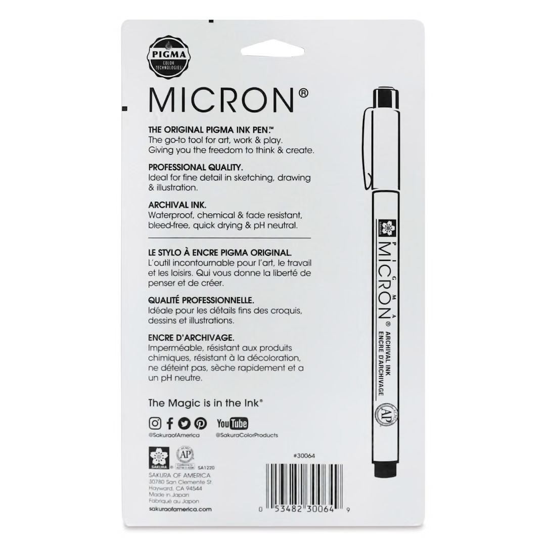 Sakura 30064 Pigma Micron Pens - Set of 6, Assorted Colors, 005