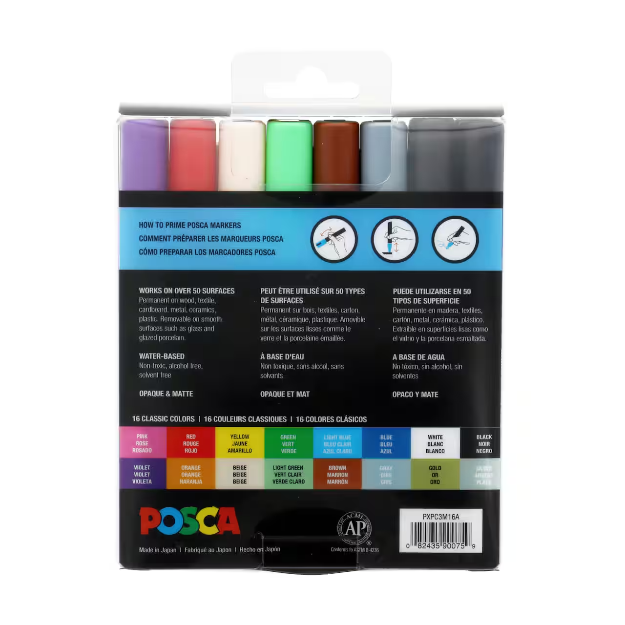 POSCA Paint Marker Sets, 16-Color PC-3M Fine Set