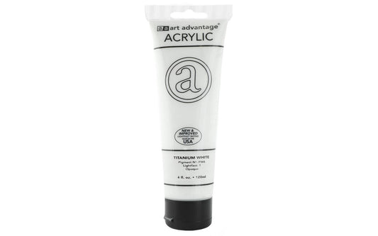 ART ADVANTAGE ACRYLIC PAINT 4oz Titanium White