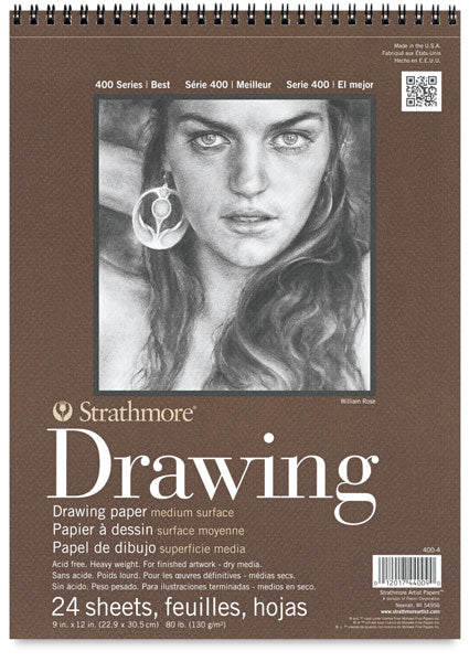 STRATHMORE 400 Series Drawing Paper Pad - 9" x 12", 24 Sheets