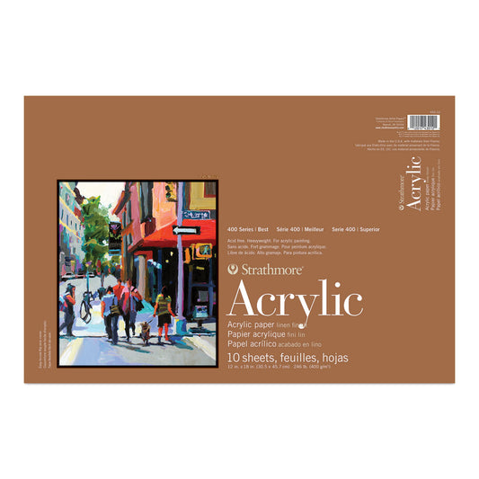 STRATHMORE 400 Series Acrylic Pad - 12" x 18", 10 Sheets