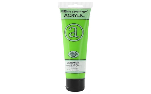 ART ADVANTAGE ACRYLIC PAINT 4oz Permanent Green Light