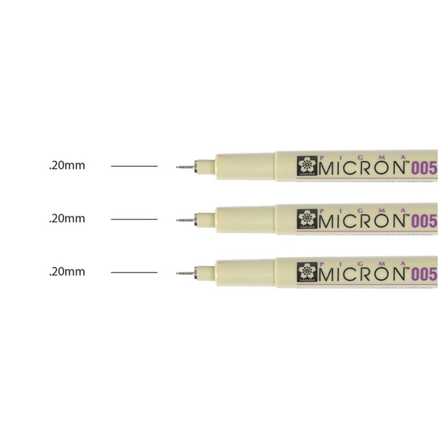 Sakura Pigma Micron Pens - Set of 3, Black, 005