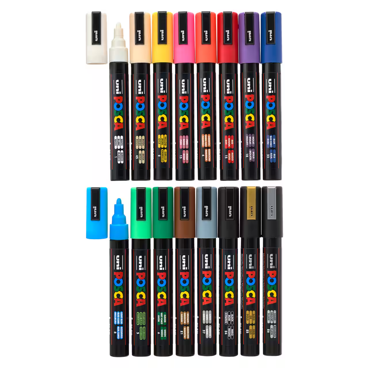 POSCA Paint Marker Sets, 16-Color PC-5M Medium Set